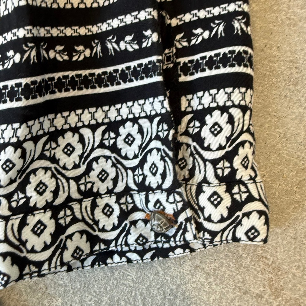 Anthropologie Cyrena Women's M Artsy Shirt Dress Black Multicolor Button Down - Picture 8 of 10
